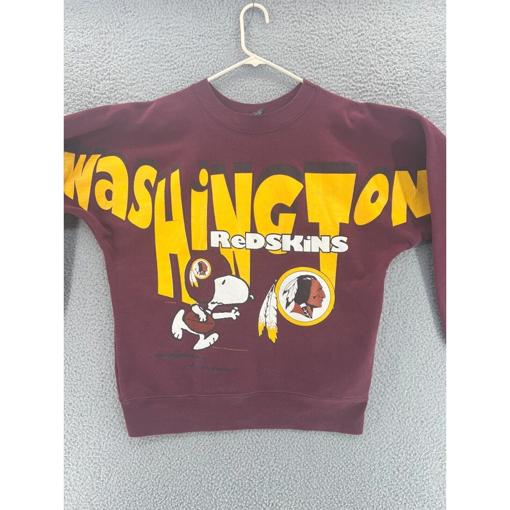 Vintage WASHINGTON REDSKINS Sweatshirt Men's Medium Snoopy Large Spell Out USA